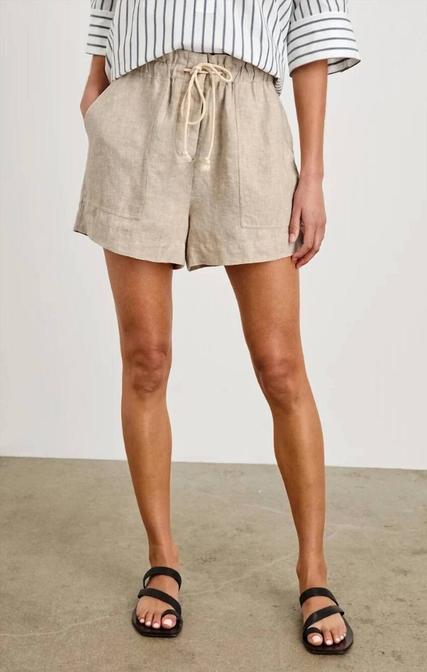 NEW RAILS foster high rise short in heathered flax